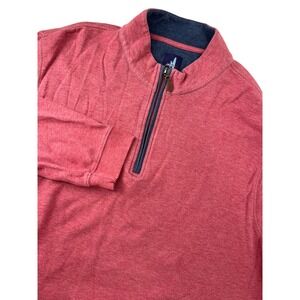 Johnnie-O Mens XXL Quarter Zip Pullover Heather Red Cotton Modal Sweater